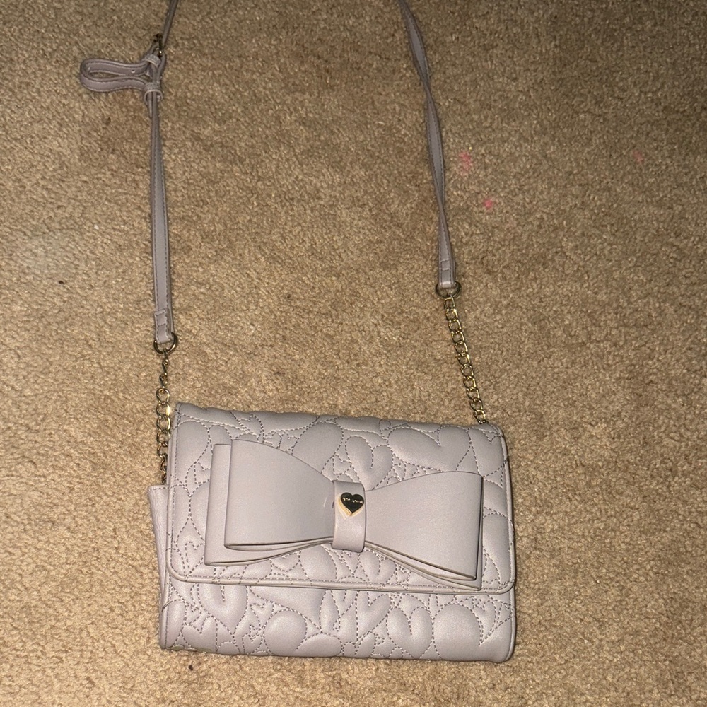 Betsey Johnson Cream Crossbody Bag with Bow